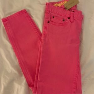 JCrew Bright Pink Toothpick Stretch Jeans